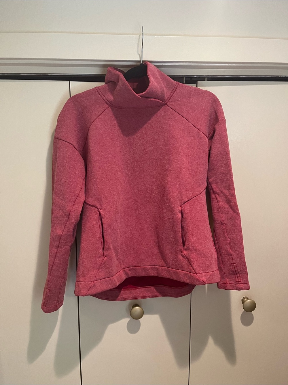 Women's Funnel Neck Pullover Sweater - Rose Pink